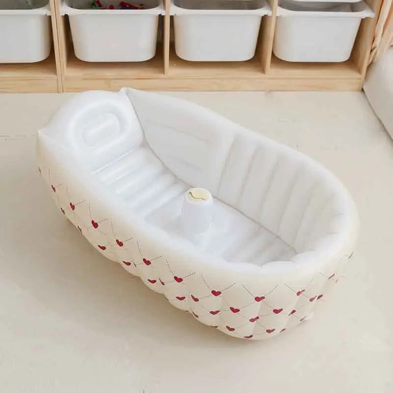 Ins style new portable baby bath tub newborn bath tub foldable children's inflatable swimming pool