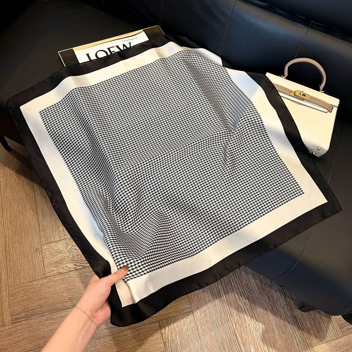 2024 New Leopard Print Square Scarf Women's Imitation Silk Scarf Casual Versatile Decoration Small Neck Scarf 70CMx70CM - AIAZ