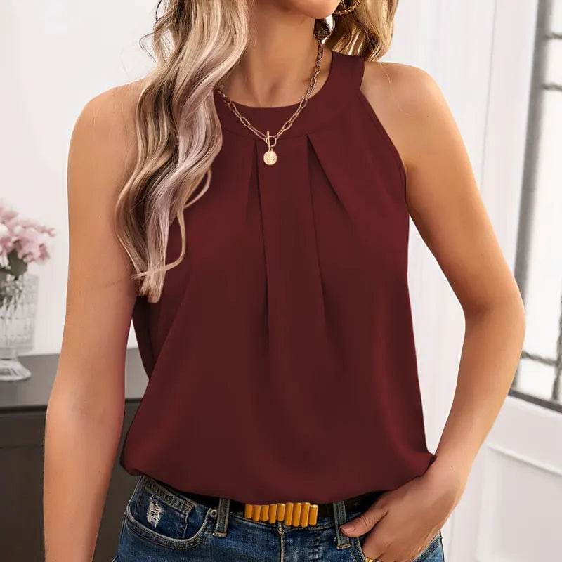 Going Out Summer Tank Tops Women 2024 Elegant Women Thin Tops Basic Casual Tank Top O-neck Tees Sleeveless Black Tops For Women - AIAZ