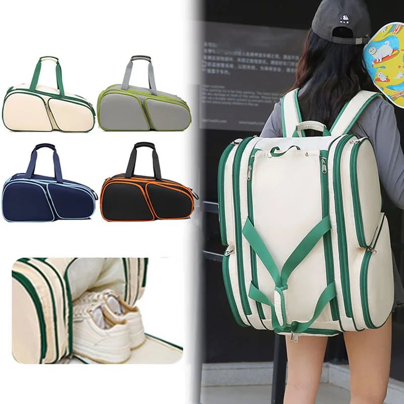 Badminton Tennis Rackets Backpack Large Capacity Gym Fitness Sports Training Shoulder Bag Shoes Pocket Outdoor Luggage Handbag