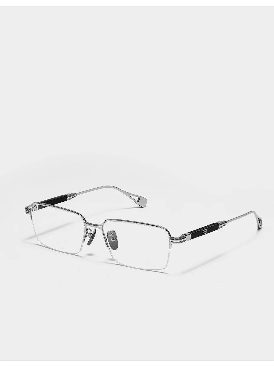 CAPONI Vintage Men's Glasses Frame Pure Titanium Acetate Anti Blue Light Luxury Eye Glasses Brand Designer Spectacles JF7566