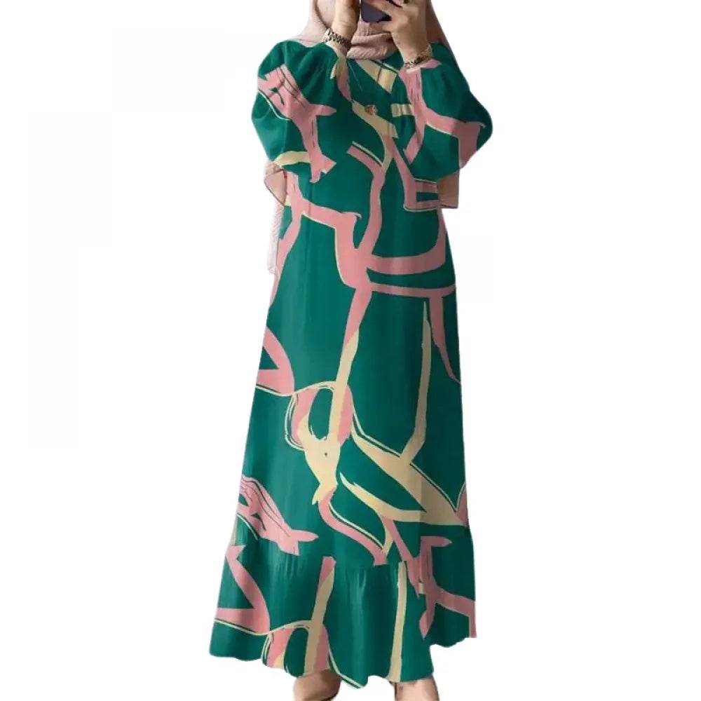 Elegant Women Muslim Abaya Robe Ramadan Sundress Prayer Dresses Fashion Long Batwing Sleeve Islamic Vestidos Kaftan - AIAZ