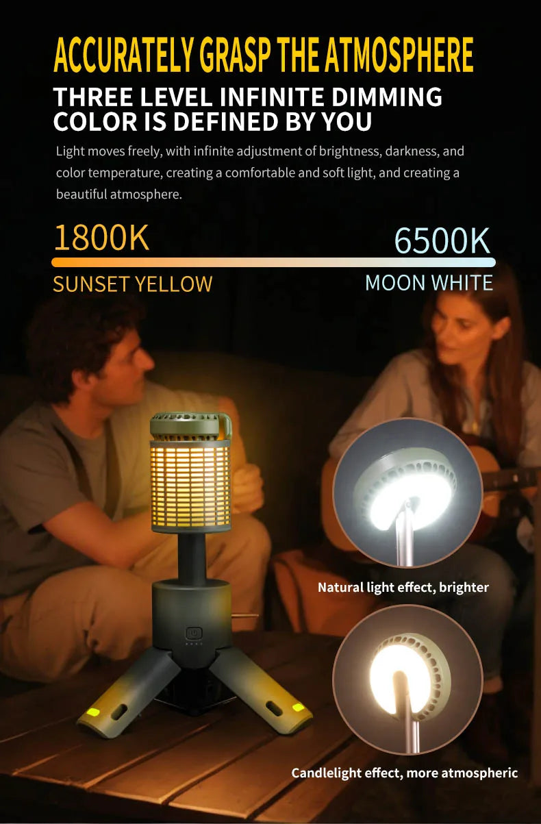 Folding Camping Light Portable Telescopic Lanterns Built-in 10000mAh Outdoor Waterproof Magnetic Lamp With Triangle Stand Base