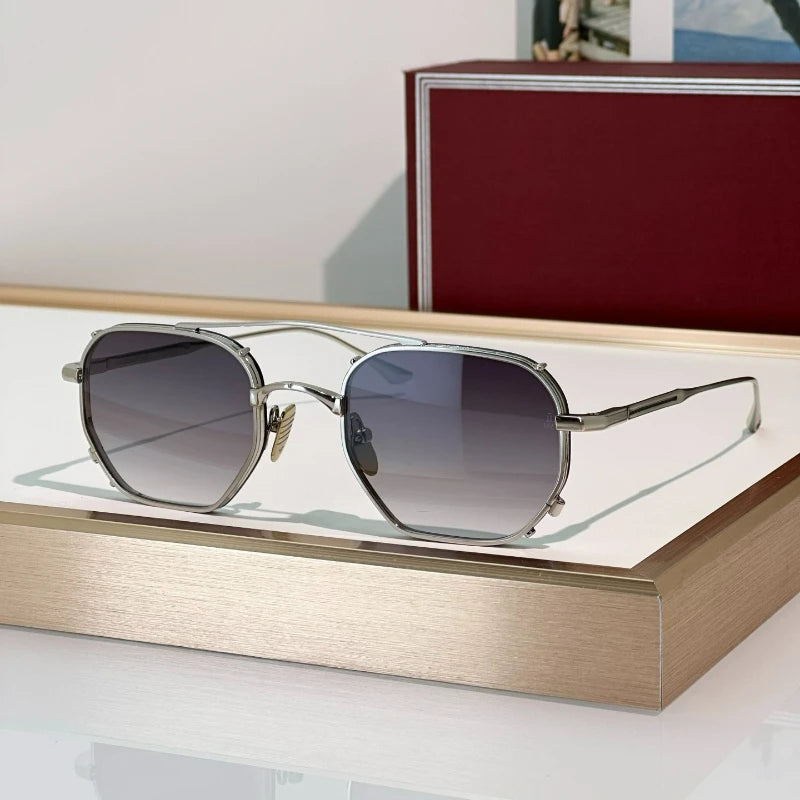 MARBOT Sunglasses Double Bridge Design Handmade Quality Alloy Rectangular Designer Brand Classic Alloy Glasses Outdoor UV400