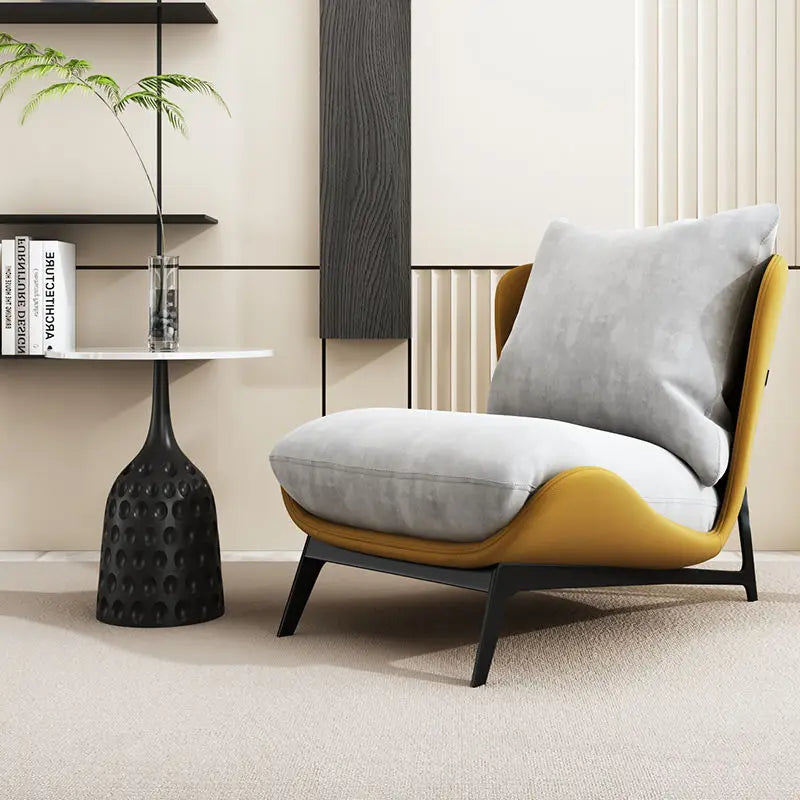 Italian Luxury Light Sofa Chair: Trendy Lazy Lounger, Ideal for Small Living Rooms & Balconies