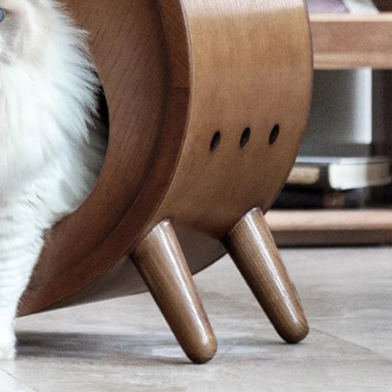 Dog Cat House Semi-enclosed Winter Shelter Indoor Pets Wooden Circle Breathable Cat Bed Home Decoration Pet Products Accessories