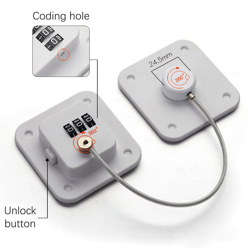 High-end Fridge Lock, Keep Your Food and Kids Safe with Our Refrigerator Lock - No Keys Needed, Combination Lock for Fridge, Pan
