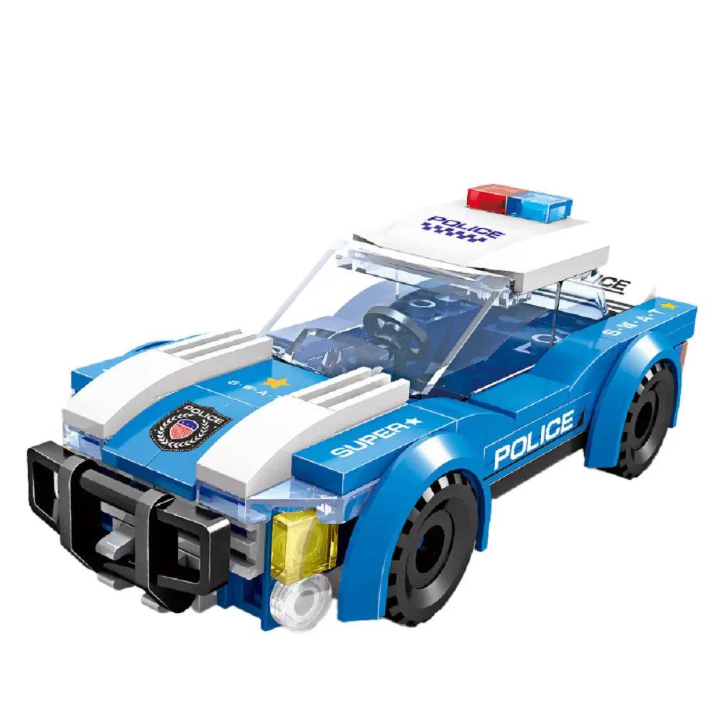 Children Education Toys DIY Block Patrol Helicopter Police Car Assembly Set Up Puzzle Kids Fun Boy Gifts - AIAZ