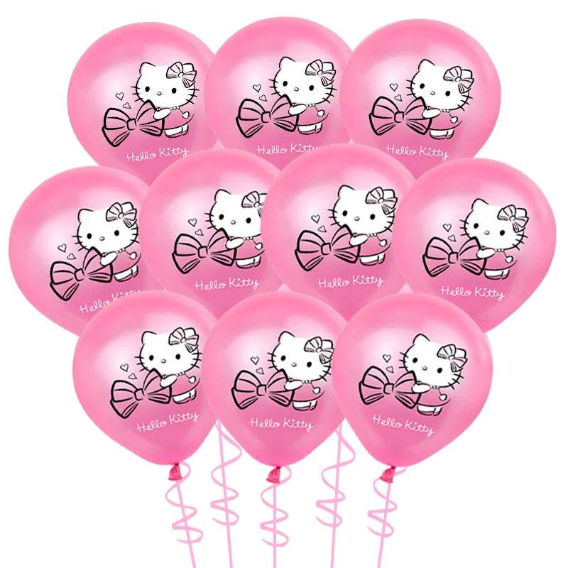 Cartoon Hello Kitty Theme Birthday Party Decor Supplies Kawaii KT Cat Latex Balloons Animal Balloon Baby Shower Kids Toys Gifts - AIAZ