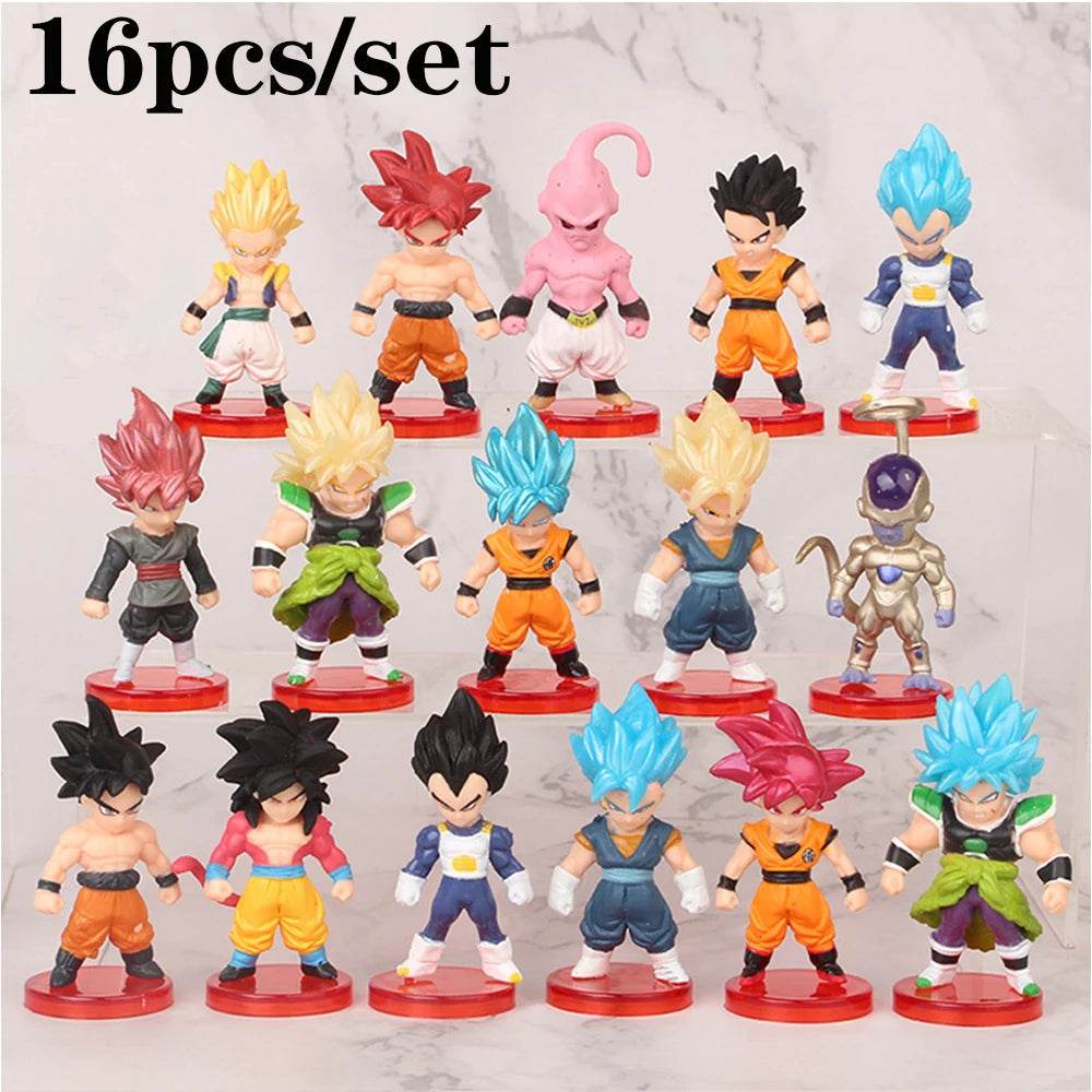 8-21PCS Dragon Ball Z Set Super Son Goku Vegeta Broly Buu Action Figure Anime Figurines Ultra Instinct Model Gifts Toys - AIAZ