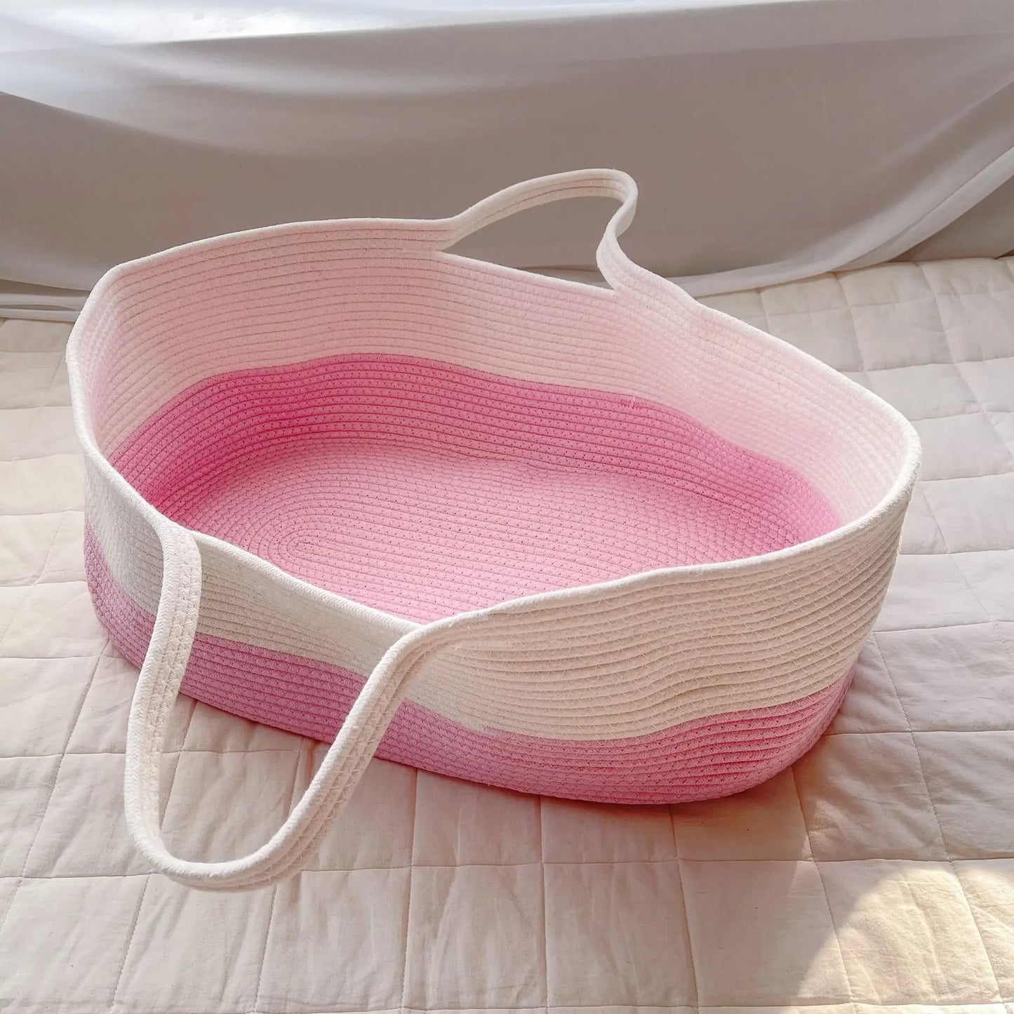 Ins Newborn Hand Basket Cotton Rope Woven Crib Baby Cradle Portable Outdoor Sleeping Infant Accessories Photography Props Gifts