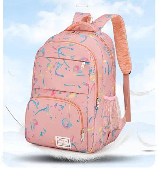 Three piece set of large capacity school backpack versatile letter printed casual backpacks junior high school student schoolbag - AIAZ