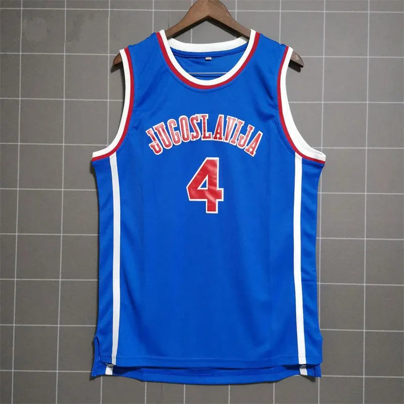 JUGOSLAVIJA 4 Drazen Petrovic High quality sewing embroidery Outdoor sports jersey Blue Croatia 2023 new