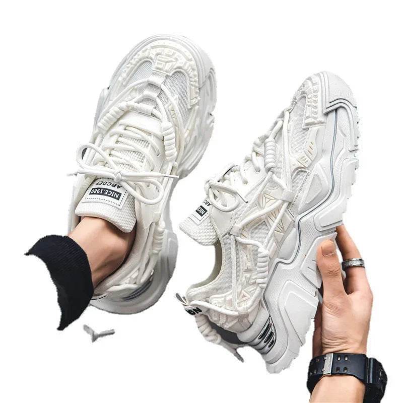 Platform Men Shoes Fashion Clunky Sneakers Men Casual Shoes Breathable Sports Dad Shoes Male Fitness Footwear 2023 - AIAZ