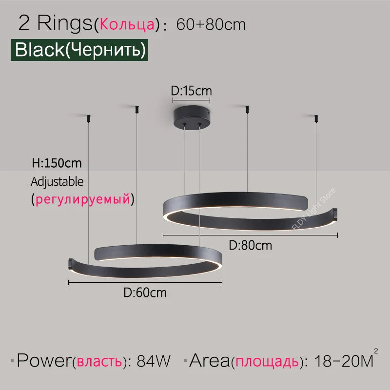 Ceiling chandelier Pendant light Chandeliers for dining room LED Bedroom living room nordic home decor Modern Round ring lamps