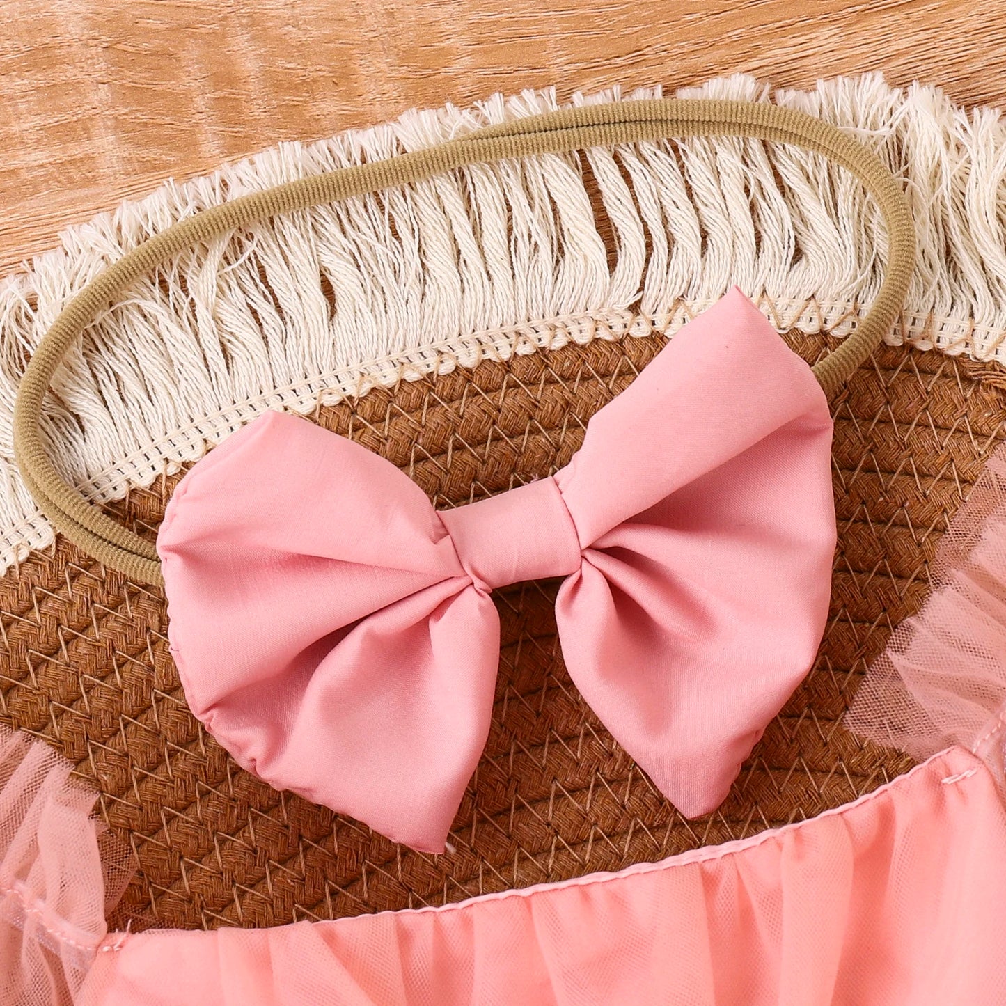 2PCS Summer Baby Girls 0-2 Years Old Baby Soft And Comfortable Net Color Two-Color Gauze Skirt Dress + Hijab