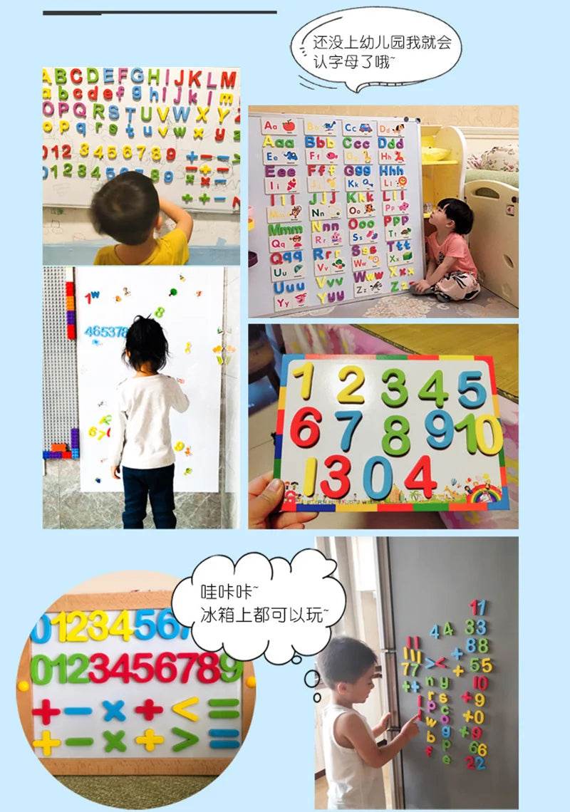 24-76pcs Magnetic Alphabet Letters EVA Foam Refrigerator Stickers Toddlers Kids Learning Spelling Counting Educational Toys Gift - AIAZ