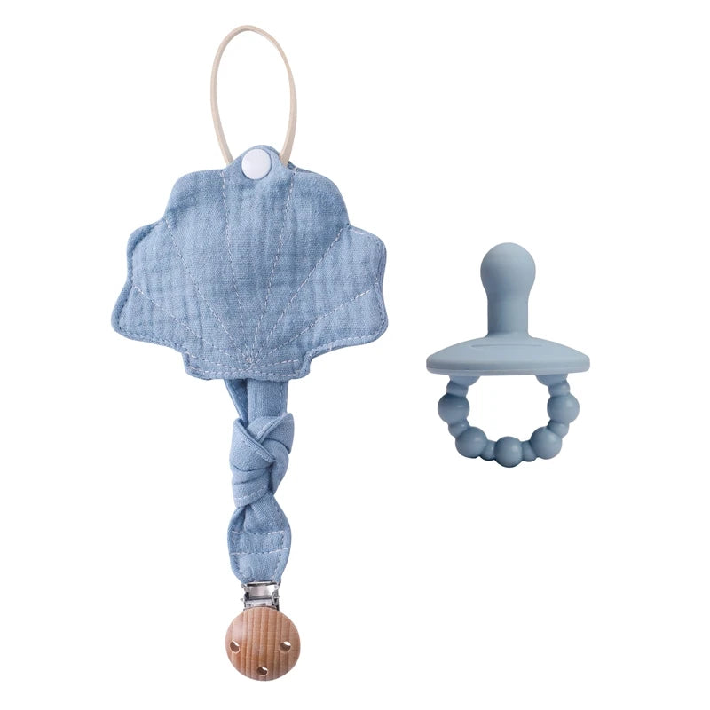 Baby Silicone Pacifier Clip Infant Newborn Sea Shell Shape Pacifier Chain Dummy Nipple Holder Clips Baby Pacifier Storage Box