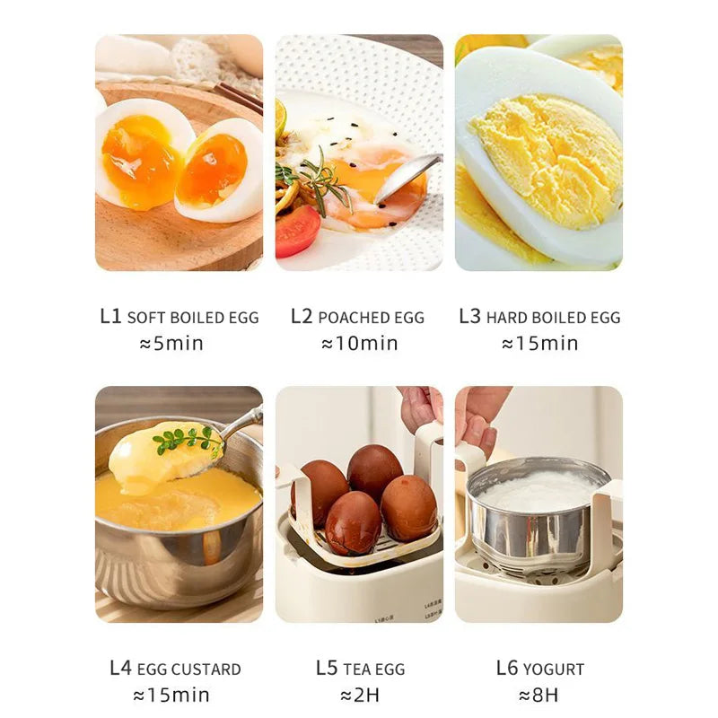 New Intelligent Egg Steamer Automatic Power Off Portable Small Egg Steamer Household Multi-function Yogurt Machine