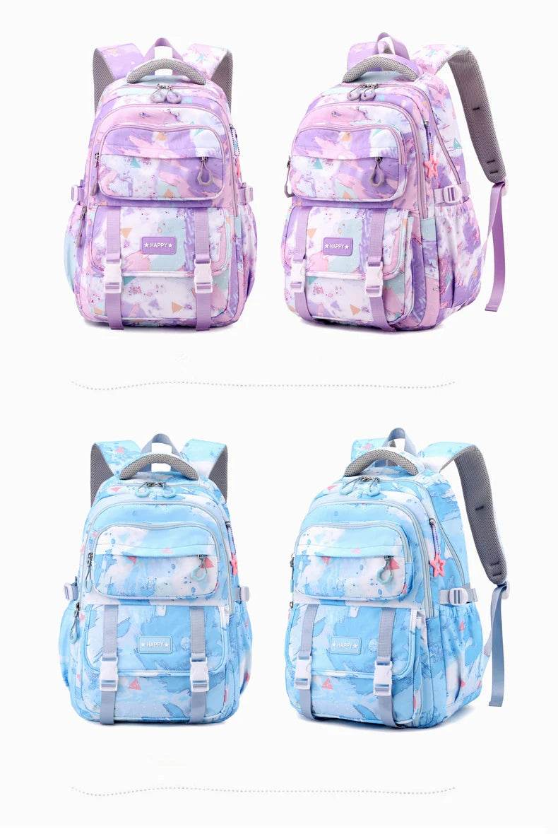 Middle School Student Backpack Children Set School Bags for Girls Kids Schoolbags Waterproof Book Bag With Lunch Bag Pencil case - AIAZ