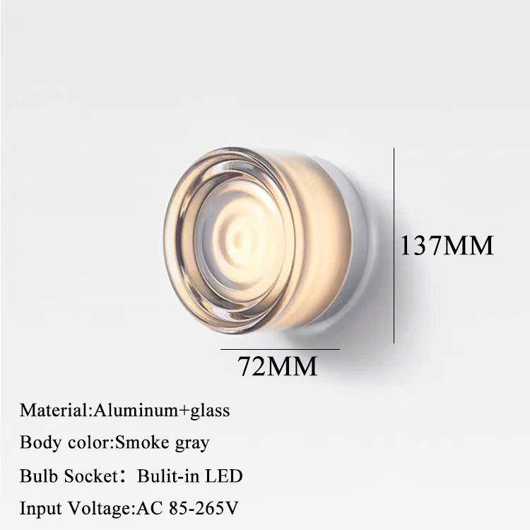 IWHD Home Decor LED Wall Lights Fixtures Glass Aluminum Corridor Bedroom Living Room Nightlights Modern Moon Lamp Miroir Mural