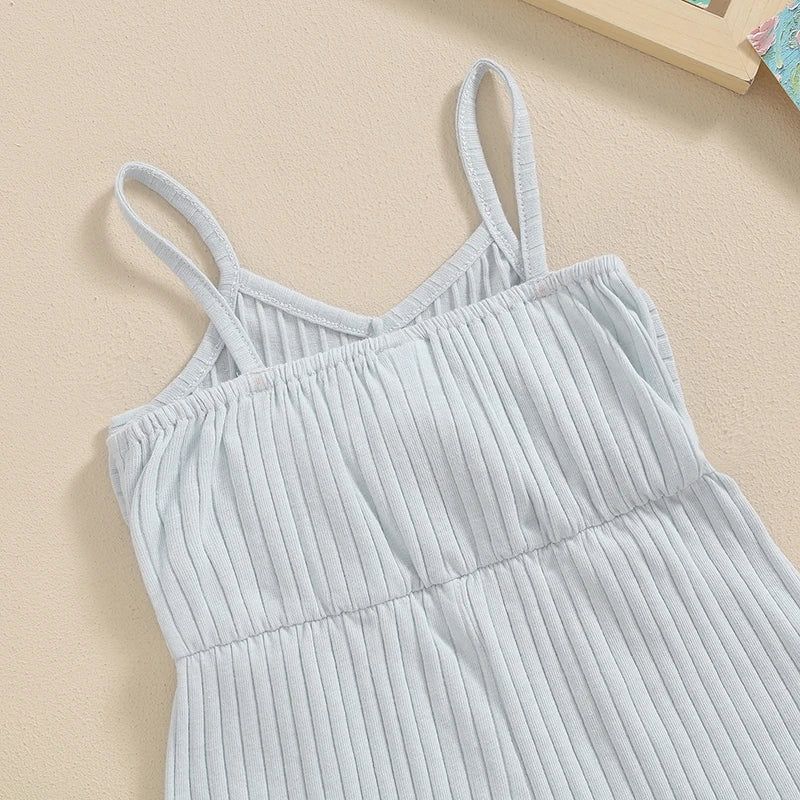 Pudcoco Infant Kids Baby Girl Ribbed Jumpsuit Summer Cute Bow Sleeveless Romper Shorts for Newborn Toddler Cute Clothes 6M-4T