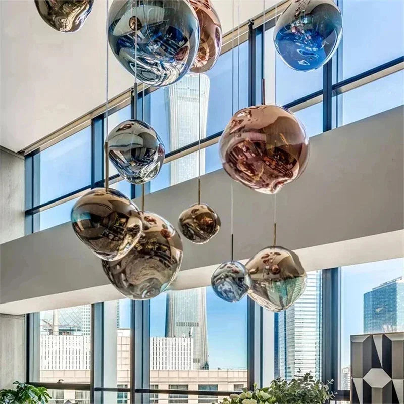 Postmodern lava chandelier creative clothing store bar desk lamp villa duplex living room dining room staircase chandelier