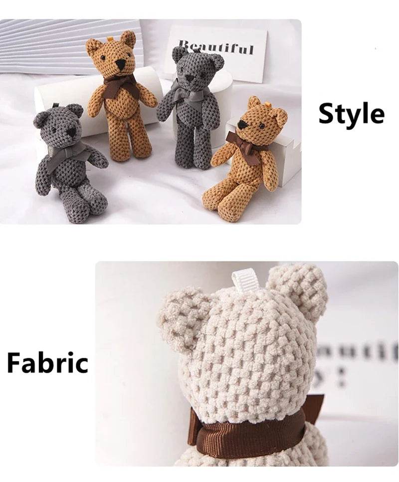 Kids Plush Animals Toys Cute Bear Stuffed Bags Key Pendant Dolls Gifts Birthday Wedding Party Decor Children Baby Bear Stuffed - AIAZ