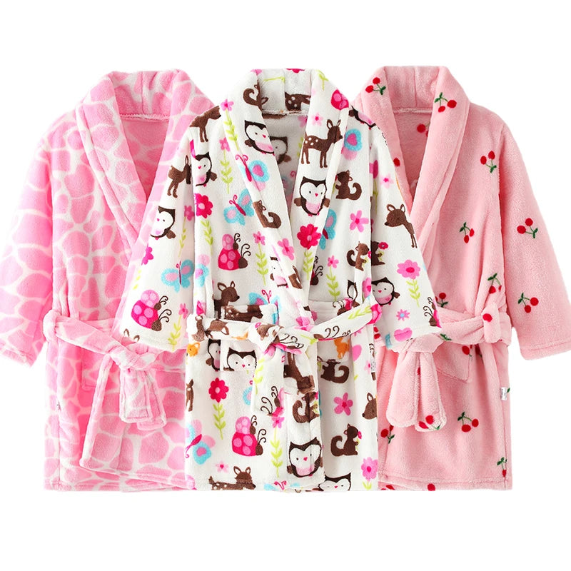 Soft Children Flannel Pajamas Autumn and Winter Pajamas for Girl Warm Kids Bathrobe Boy Sleepwear Family Matching Homewear 4-16Y