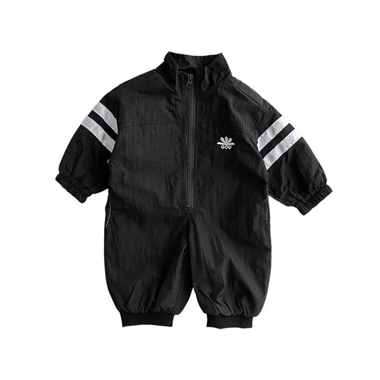 0-3Yrs Autumn Baby Boys Striped Sports Crawling Clothes With Zipper Spring Children Going Out Baby Clothes