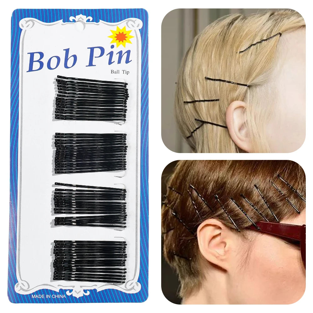 30/180Pcs Black Hair Clips U-Shaped Bobby Pin Invisible Wavy Hairpin Hairstyle Styling Metal Hair Grip Barrette Hair Accessories