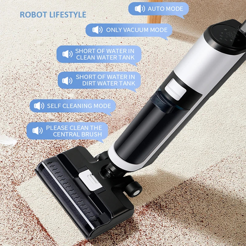 Cordless Vacuum Cleaner for Wet And Dry Cleaning RL8Pro, Smart Washing for Home Multi Surface Floor,14000Pa, Self-drying