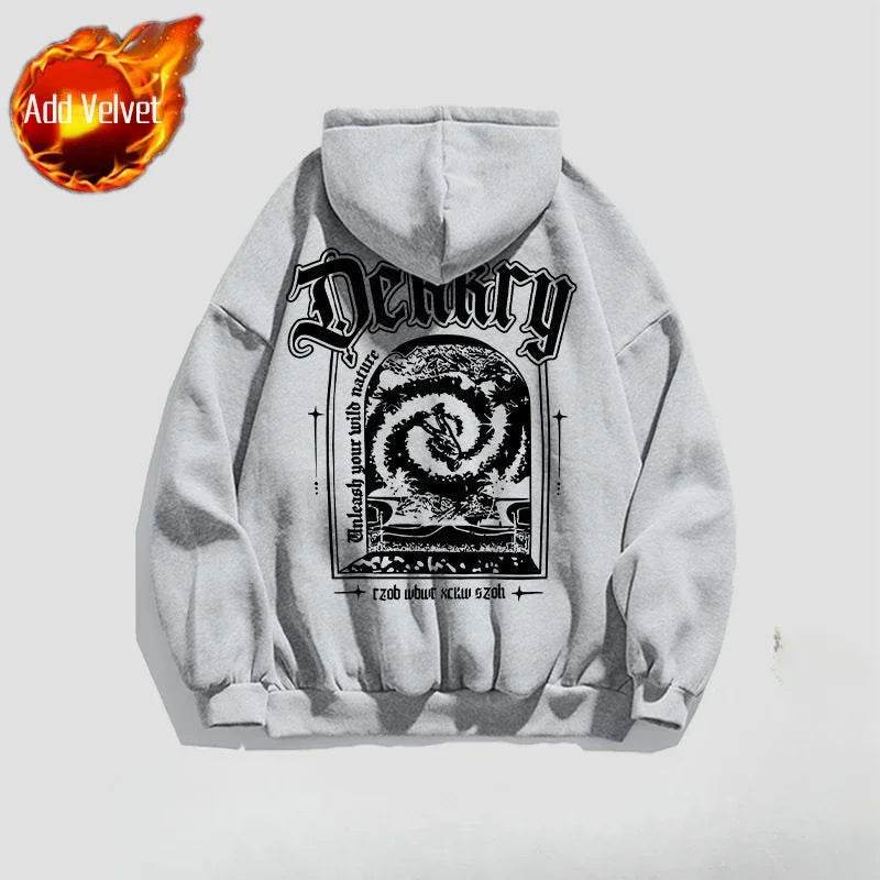 Male Hoodie Harajuku Fashion Loose Autumn New In Men's Hooded Sweatshirt Funny Cheap Streetwear High Quality Pastel Color Cotton - AIAZ