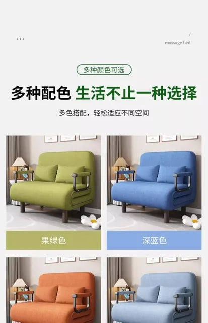 Modern Simple Foldable Sofa Bed Multi-functional Internet Celebrity Living Room Double Push Retractable Sofa Home Furniture