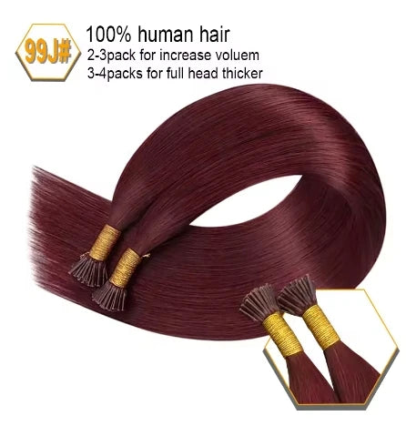 I Tips Virgin Hair Extensions 27# For Black Women 100% Remy Bulk Hair I Tip Natural Hair Extensions Straight Natural Fusion 613#