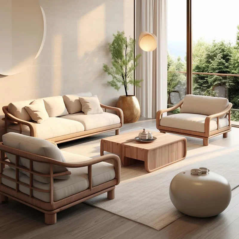 Minimalistic Wooden Sofa Stools Recliners Modern 3 Seater Lazy Living Room Couch Lounge Mini China Sofas Camas Furniture
