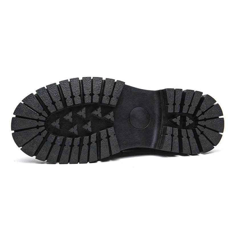 Platform New Men's Dress Leather Shoes High Classic Comfortable Pointed Toe Lace-up Business Shoes Fashion Casual Wedding Party - AIAZ