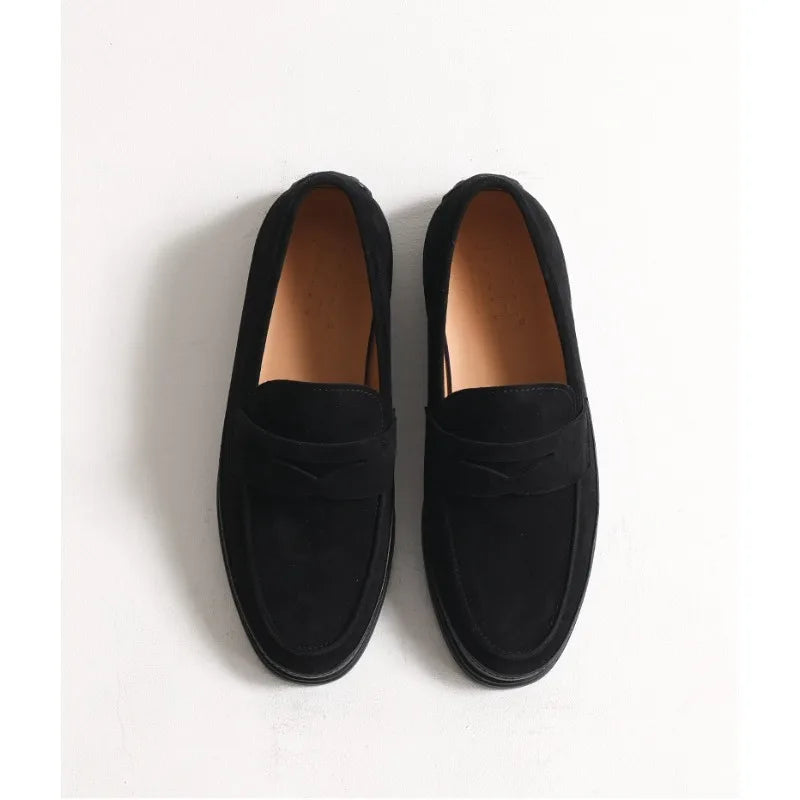 Mens Suede Loafers Summer Breathable Slip On Comfortable Casual Driving Shoes