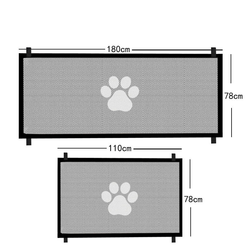 Dog Gate for Stairs - Pet House Screen Door with 4 Hooks, Indoor Safety Fence Barrier, Stairway Pet Gate for Dogs Cats