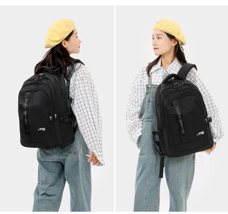 BAIJIAWEI brand college and high school student school backpacks Nylon orthopedic school bags reduces the burden girls schoolbag - AIAZ