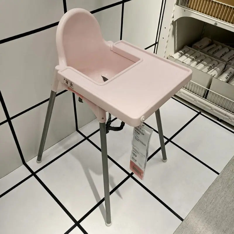 Sturdy Plastic Baby High Chair with Adjustable Tray oddler Dining Seat, Easy Clean Infant Feeding Chair for Home