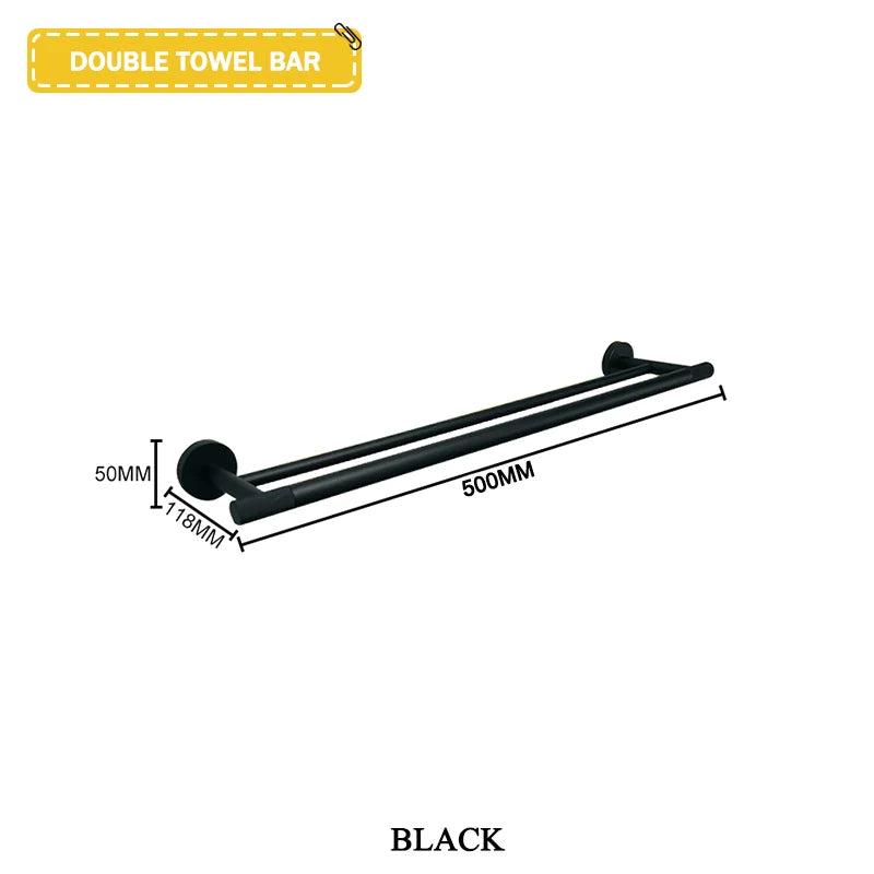 Brushed Gold Stainless Steel Wall Mount Towel Bar Towel Ring Paper Holder Bathrobe Hook Toilet Brush Bathroom Accessories