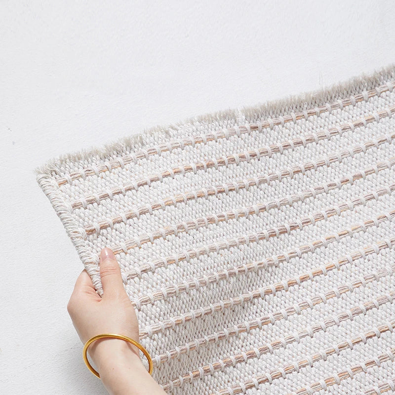 100% Cotton Carpet Living Room No Glue Health Kid Room Carpet Crawling Play Mat Minimalism Modern Bedroom Cloakroom Rugs Carpet