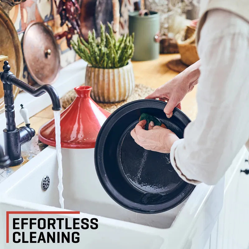 Cast Iron Tagine 2 Quart Moroccan Enameled Cast Iron Tagine With Enameled Cast Iron Base And Ceramic Cone-Shaped Lid Dutch Oven