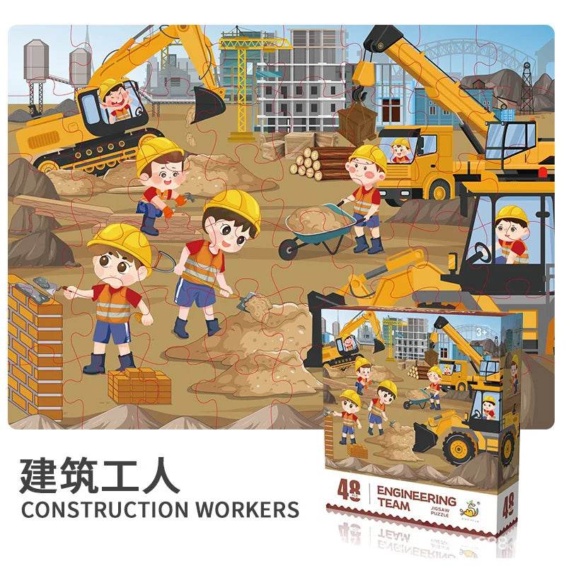 48 Pieces Puzzle Toys Children's Early Education Toys Kindergarten Souvenirs Gifts Exercising Thinking and Hands-on Abilities - AIAZ
