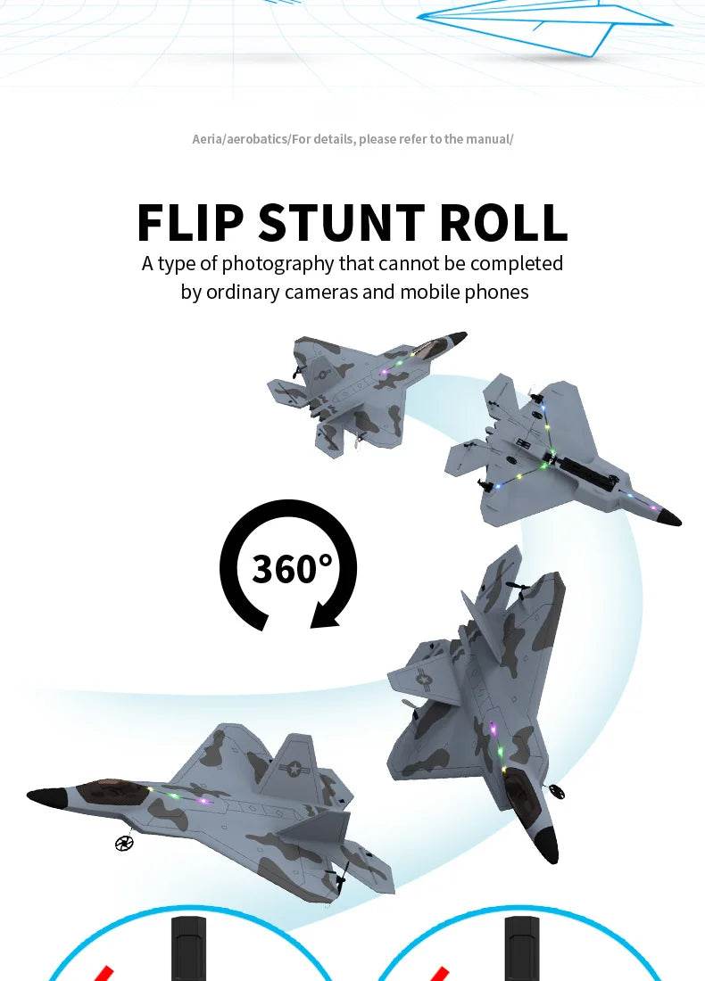 2024 New F22S 2.4G 4CH 3D6G RC Airplane Raptor F22 Warplane WLtoys A180 Upgrade Version LED Light With Gyroscope Out Door Toys - AIAZ