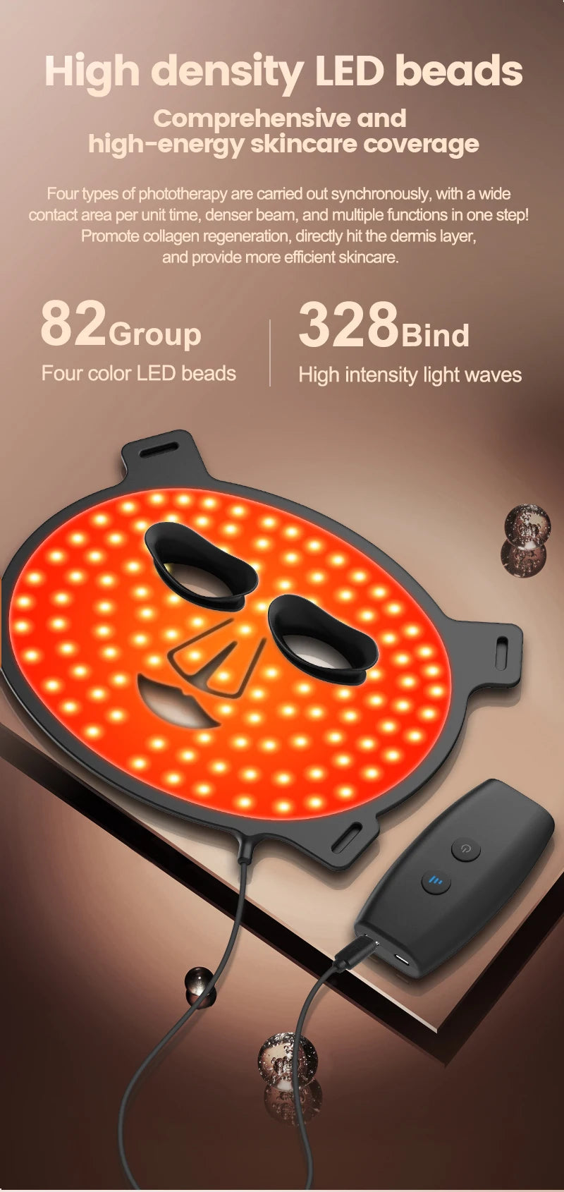 Photon Rejuvenation LED Mask Household Beauty  Red Light Face and Neck beauty equipment