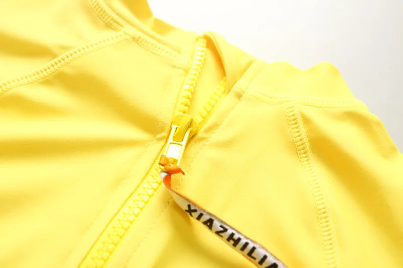 Baby Girl Swimwear Yellow Swimsuit for Girls UPF50 Sunscreen Children Swimming Suit Long Sleeve Infant Toddler Bathing Suit Kids