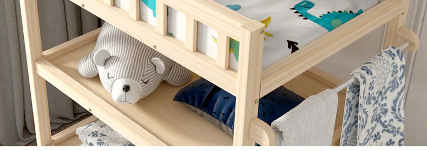 ZZ solid wood diaper changing table mobile care bath massage multi-functional baby newborn changing table