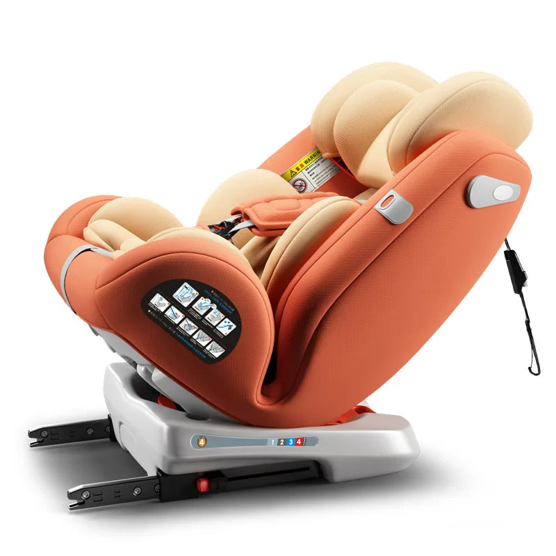 360 degree rotating child safety seat for car use easy to sit and recline chair for 0-12 year old baby and baby in car